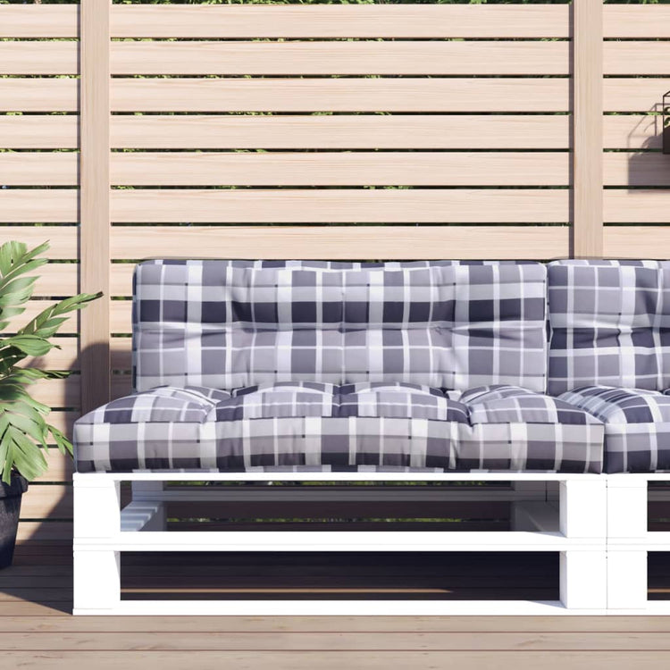 VidaXL coussin de palette 120x40x12 cm tissu motif losange gris