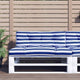 Coussin de palette Vidaxl 120x40x12 cm Tissu rayé bleu et blanc