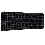 Coussin de banc de palette Vidaxl 120x40x12 cm Tissu diamant motif noir - afbeelding 2