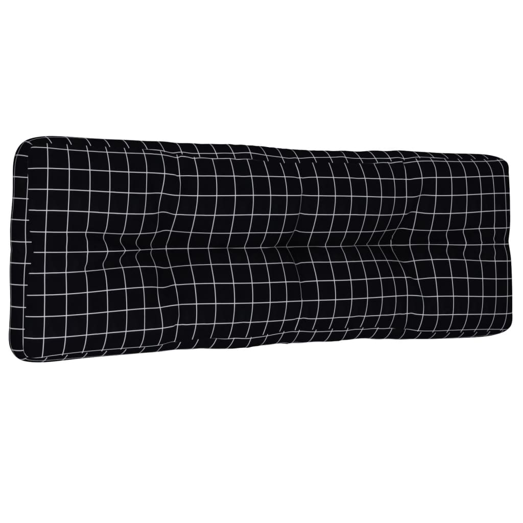 Coussin de banc de palette Vidaxl 120x40x12 cm Tissu diamant motif noir