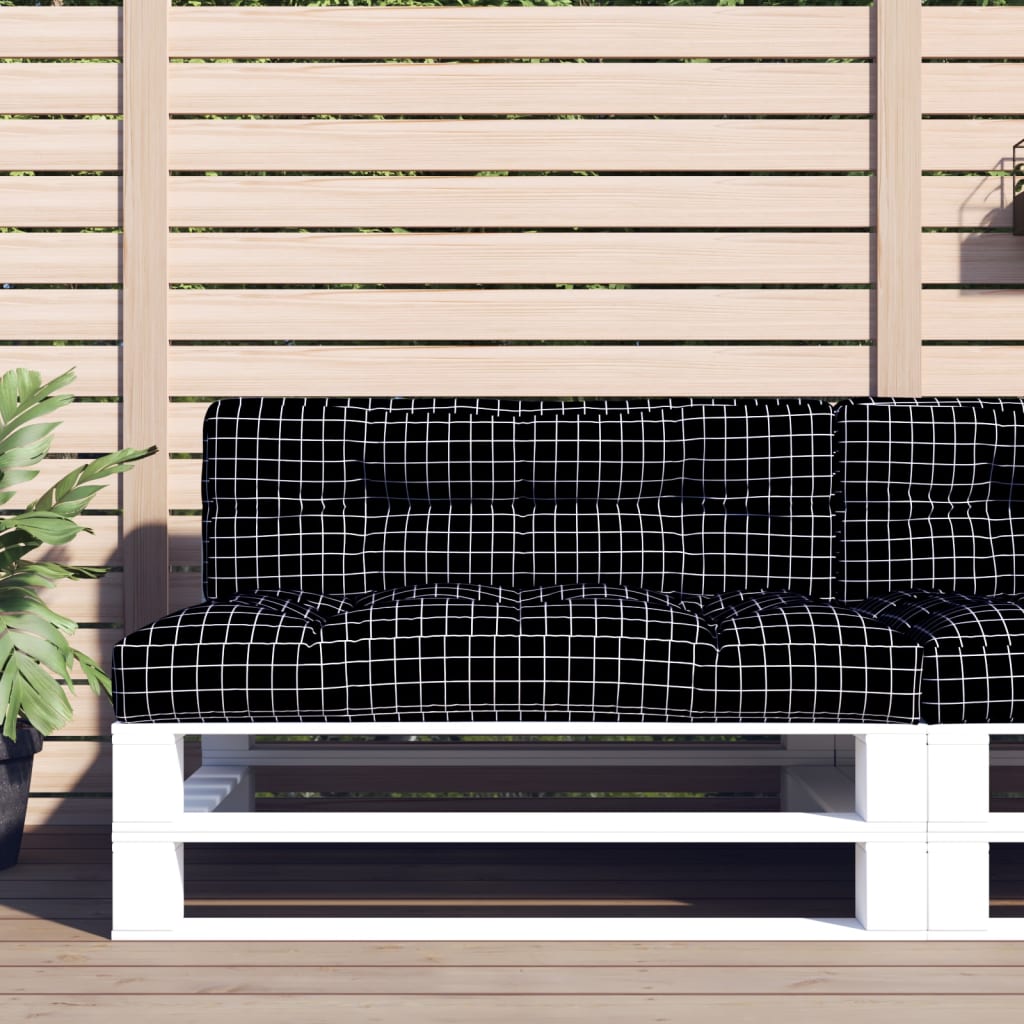 Coussin de banc de palette Vidaxl 120x40x12 cm Tissu diamant motif noir