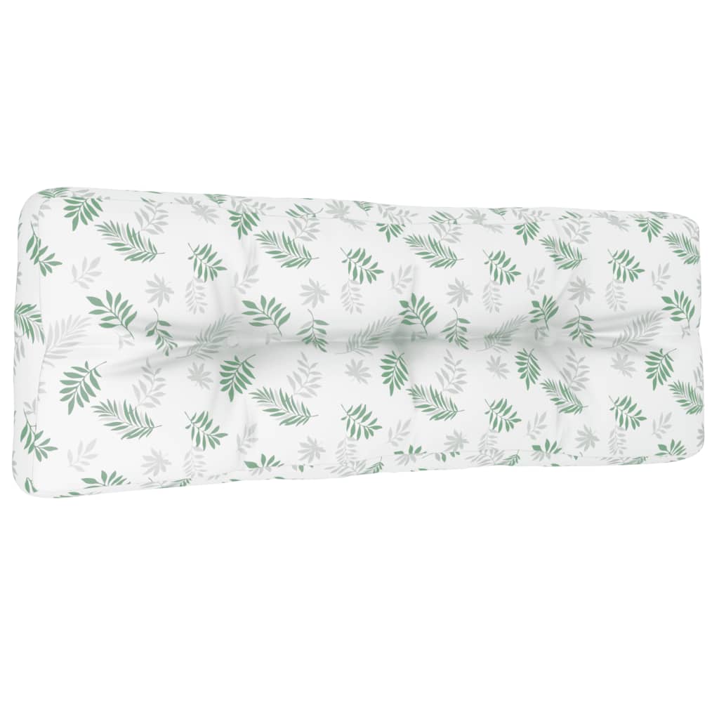 Coussin de palette vidaxl 120x40x12 cm motif de feuille de tissu