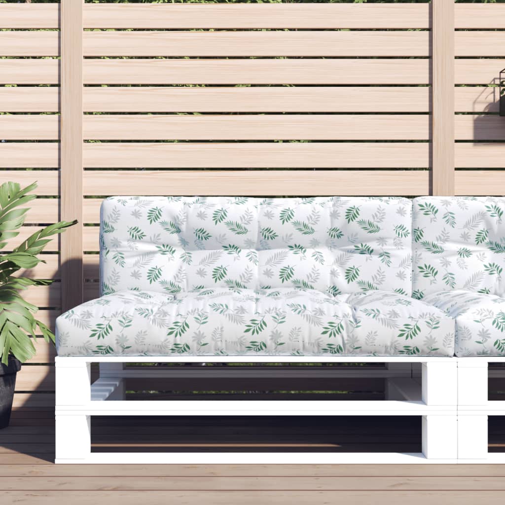 Coussin de palette vidaxl 120x40x12 cm motif de feuille de tissu