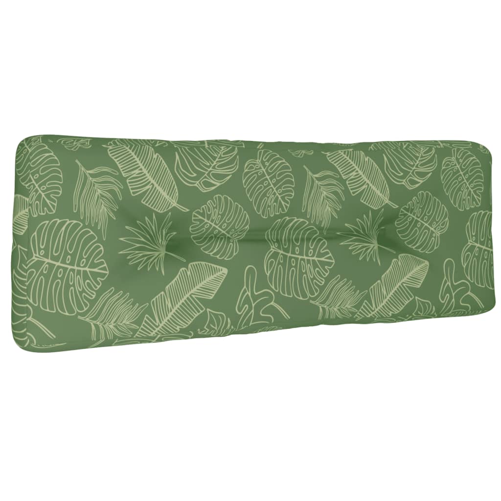 VidaXL coussin palette 120x40x12 cm tissu motif feuille
