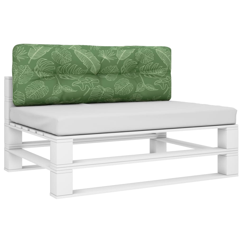 VidaXL coussin palette 120x40x12 cm tissu motif feuille