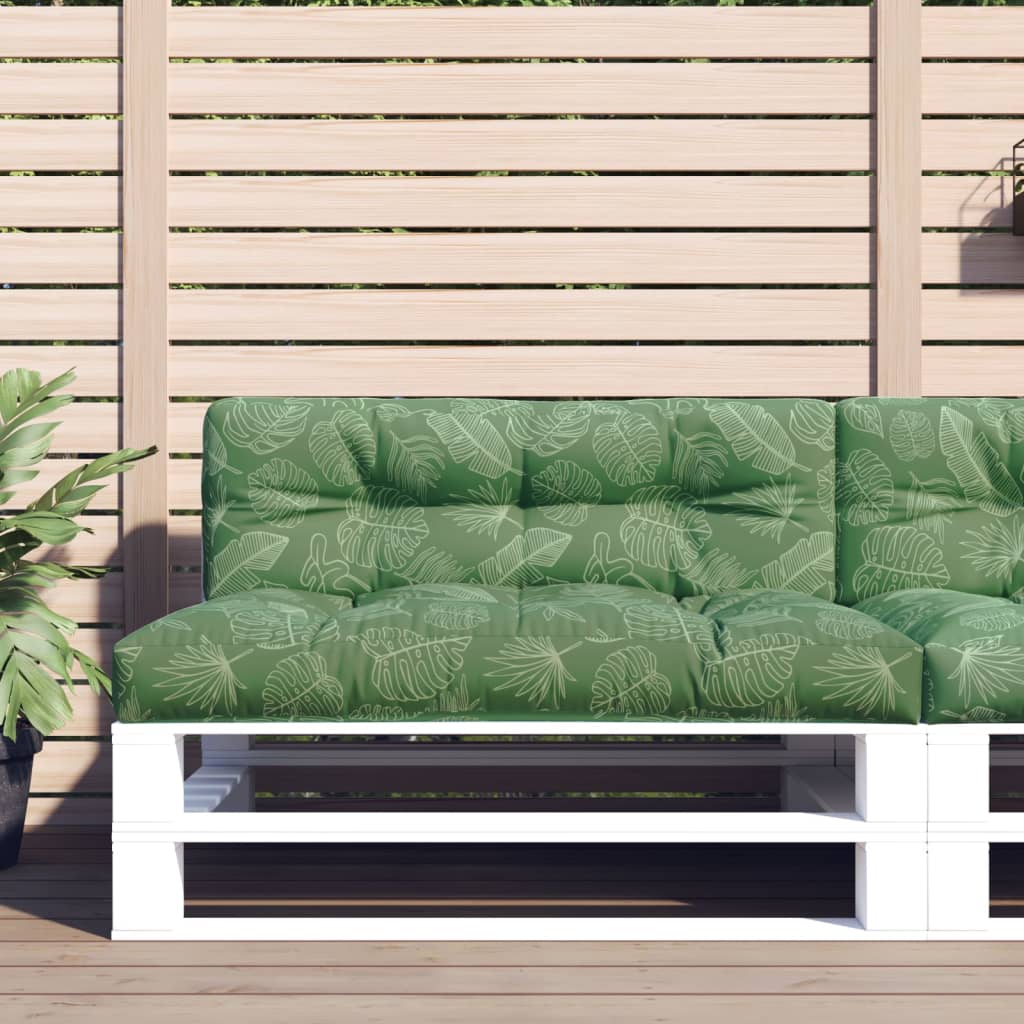 VidaXL coussin palette 120x40x12 cm tissu motif feuille