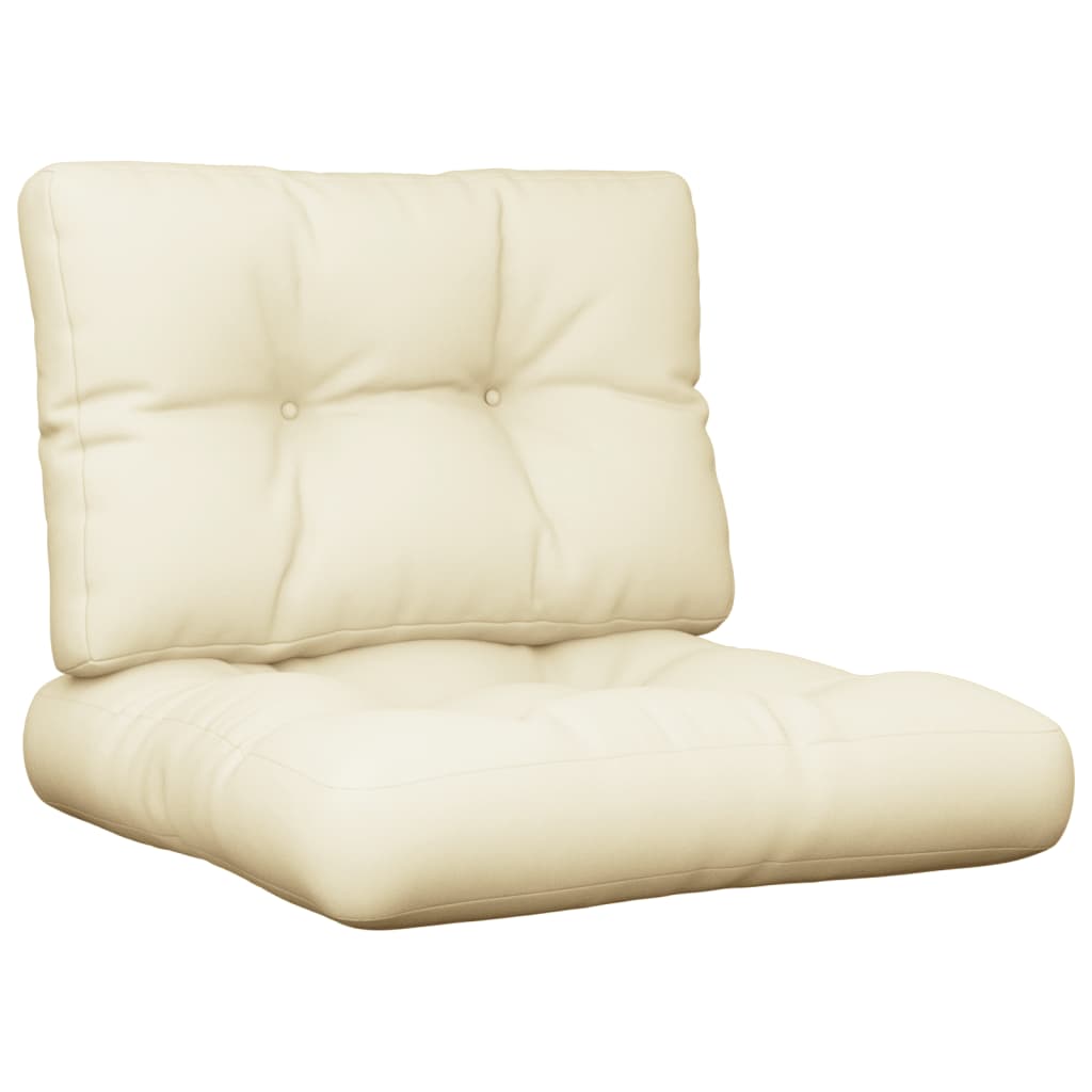 VidaXL coussins de palette 2 pcs tissu couleur crème