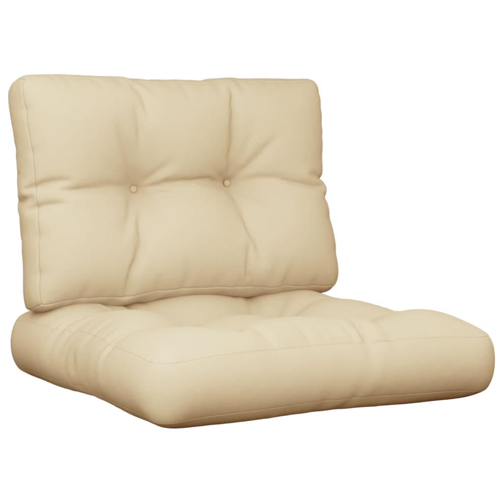 VidaXL coussins de palette 2 pcs tissu beige