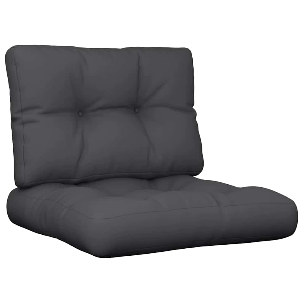 VidaXL coussins de palette 2 pcs tissu noir