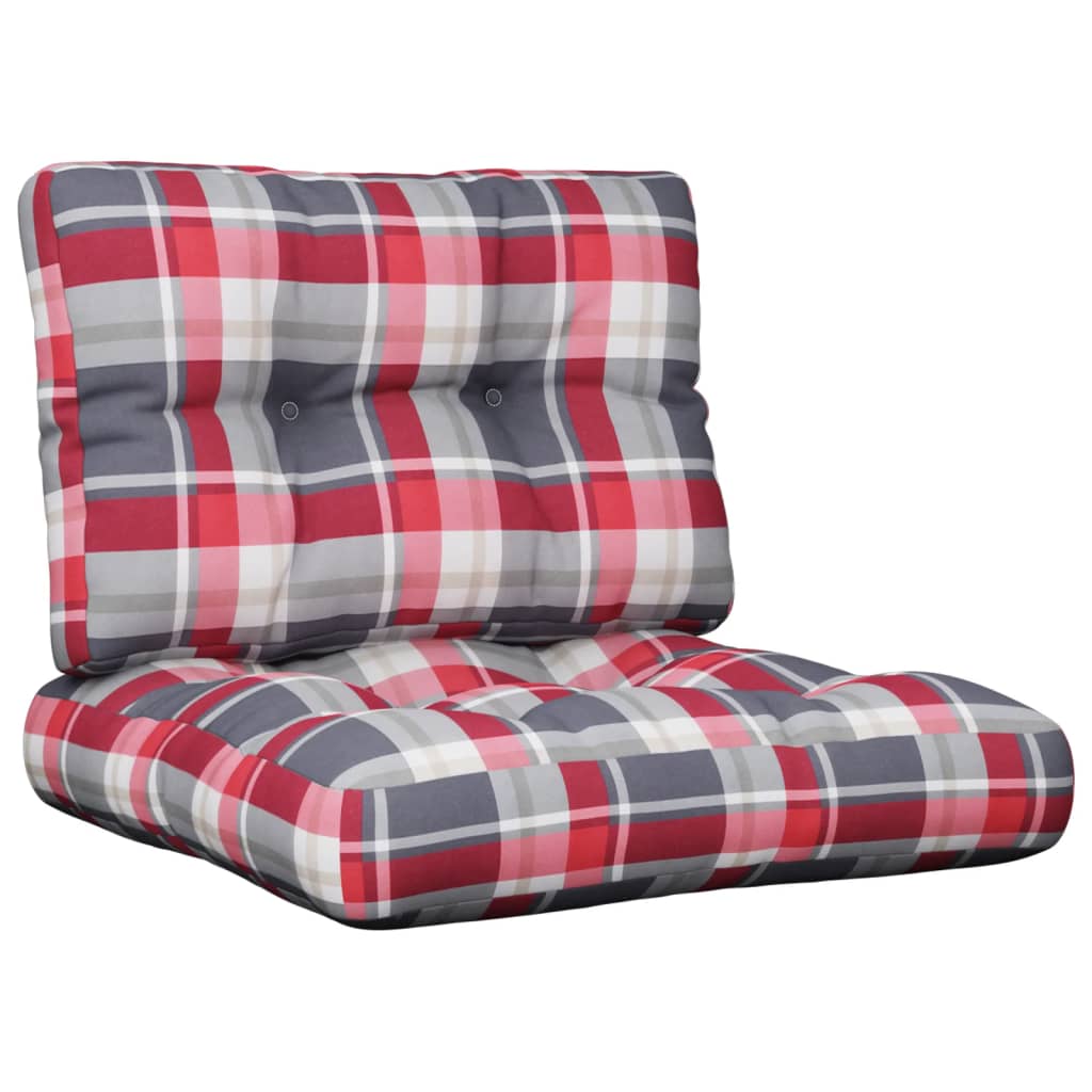 Coussins de palette vidaxl 2 st tissu diamant motif rouge