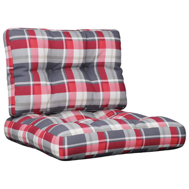 Coussins de palette vidaxl 2 st tissu diamant motif rouge