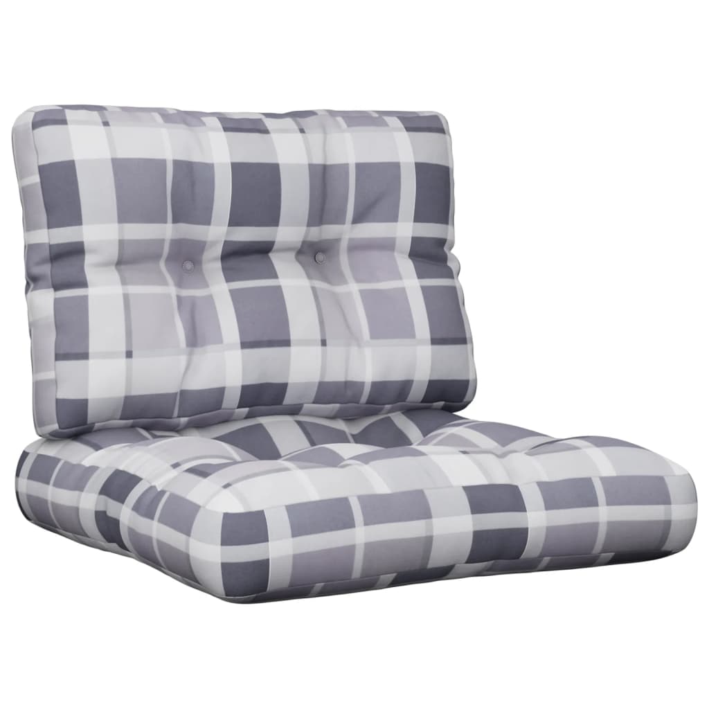VidaXL coussins de palette 2 pcs tissu à motif losange gris