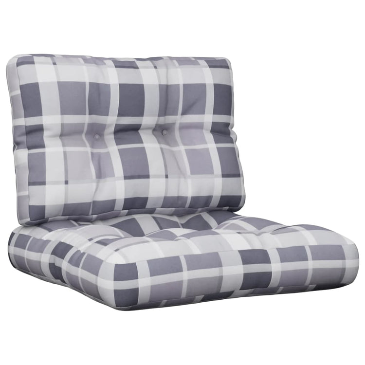 VidaXL coussins de palette 2 pcs tissu à motif losange gris