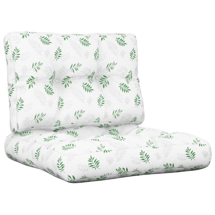 Coussins de palette vidaxl 2 st motif de feuille de tissu