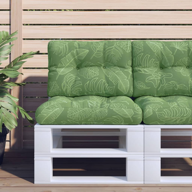 Coussins de palette vidaxl 2 st motif de feuille de tissu