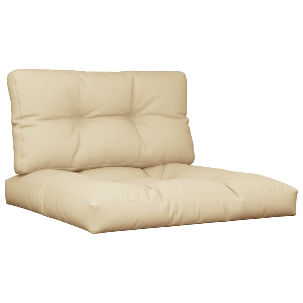 Coussins de palette vidaxl 2 st tissu beige