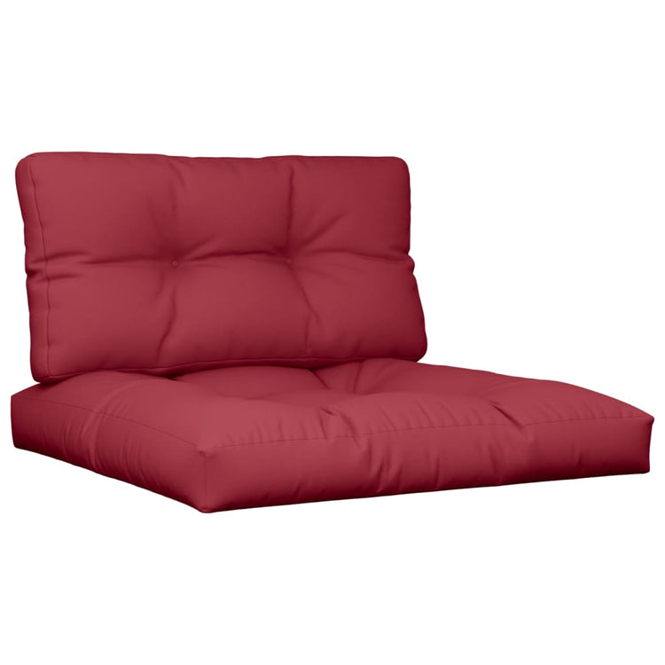 Coussins de palette vidaxl 2 st tissu vin rouge