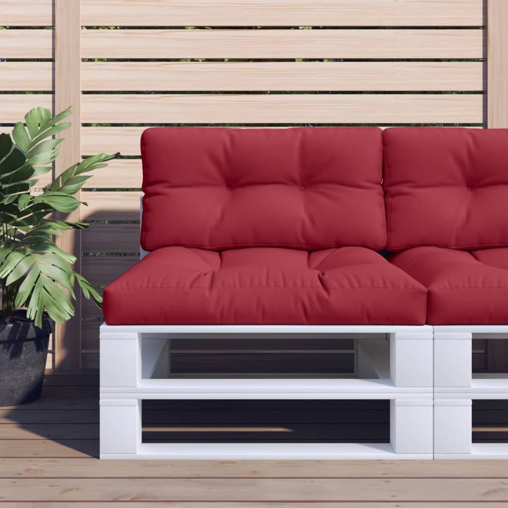 Coussins de palette vidaxl 2 st tissu vin rouge