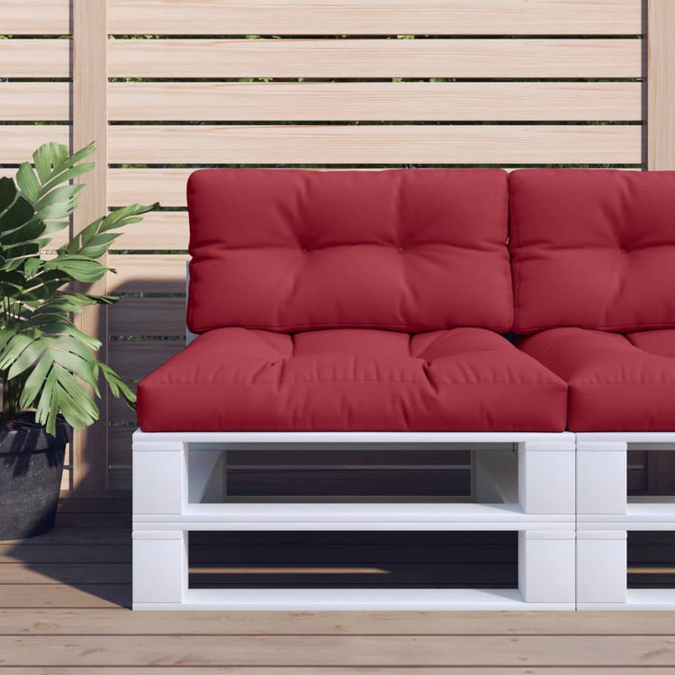 Coussins de palette vidaxl 2 st tissu vin rouge