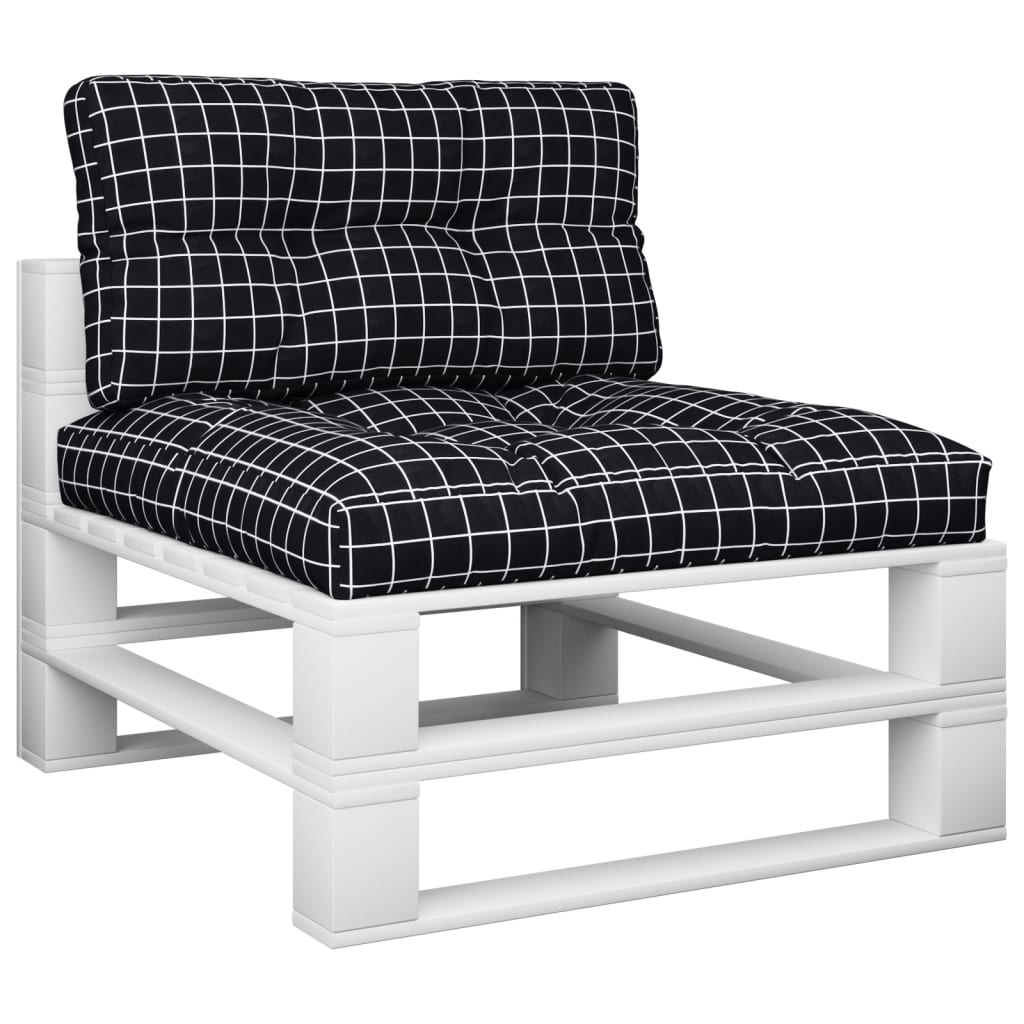 Coussins de palette vidaxl 2 st tissu diamant motif noir