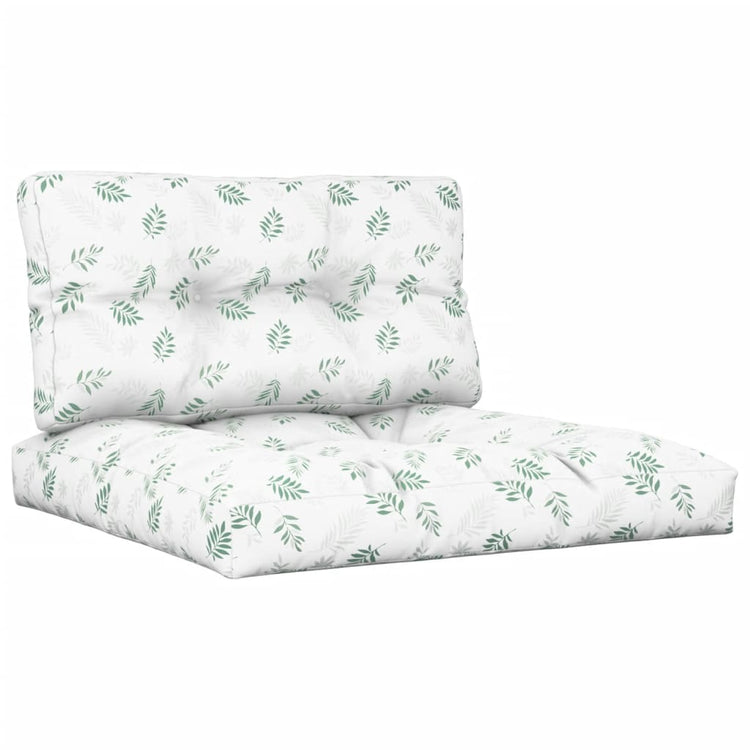 Coussins de palette vidaxl 2 st motif de feuille de tissu