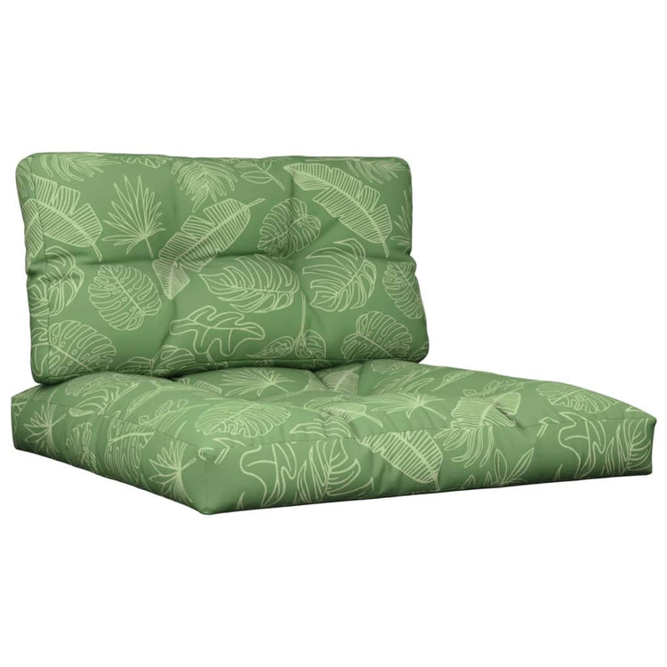 Coussins de palette vidaxl 2 st motif de feuille de tissu