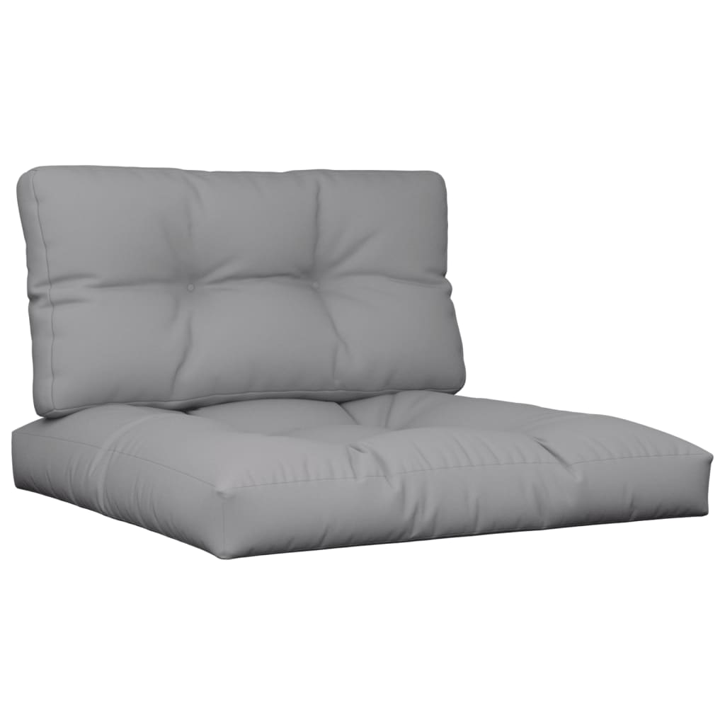 Coussins de palette vidaxl 2 st tissu gris