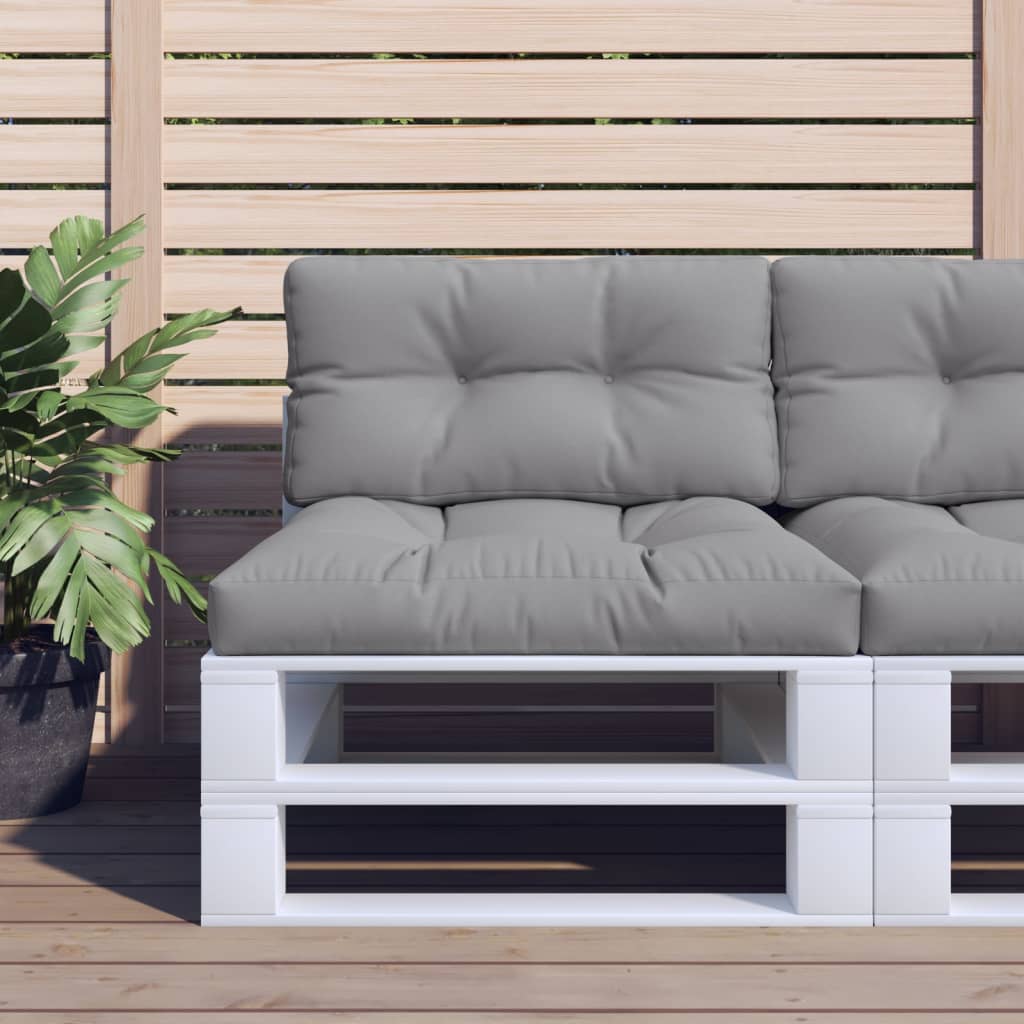 Coussins de palette vidaxl 2 st tissu gris