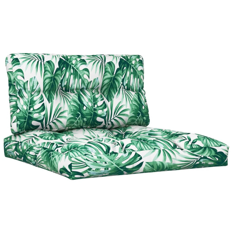 Coussins de palette vidaxl 2 st motif de feuille de tissu