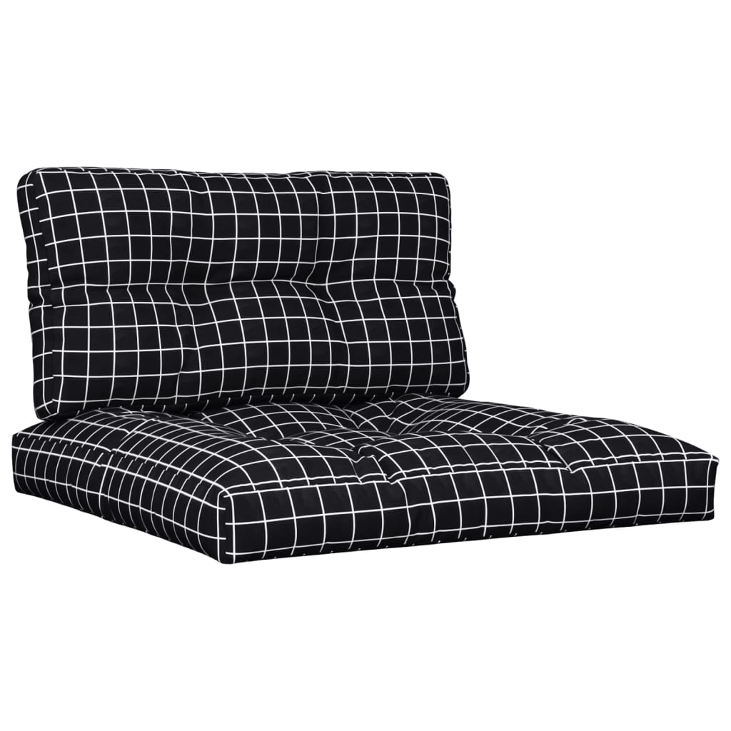 Coussins de palette vidaxl 2 st tissu diamant motif noir