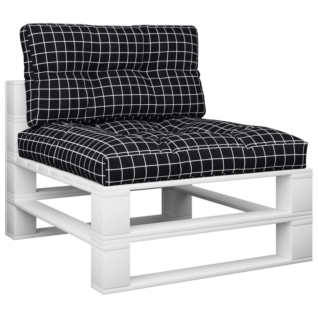 Coussins de palette vidaxl 2 st tissu diamant motif noir