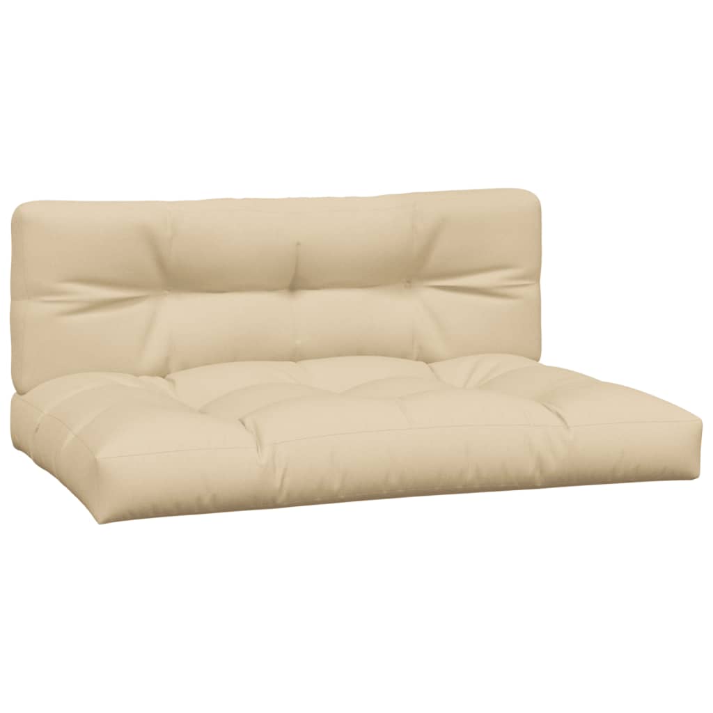 Coussins de palette vidaxl 2 st tissu beige