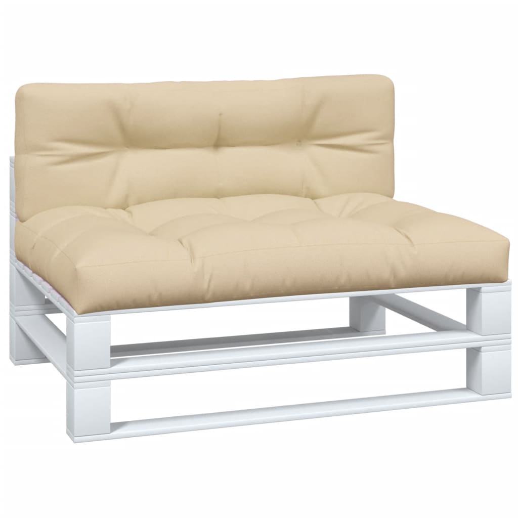 Coussins de palette vidaxl 2 st tissu beige
