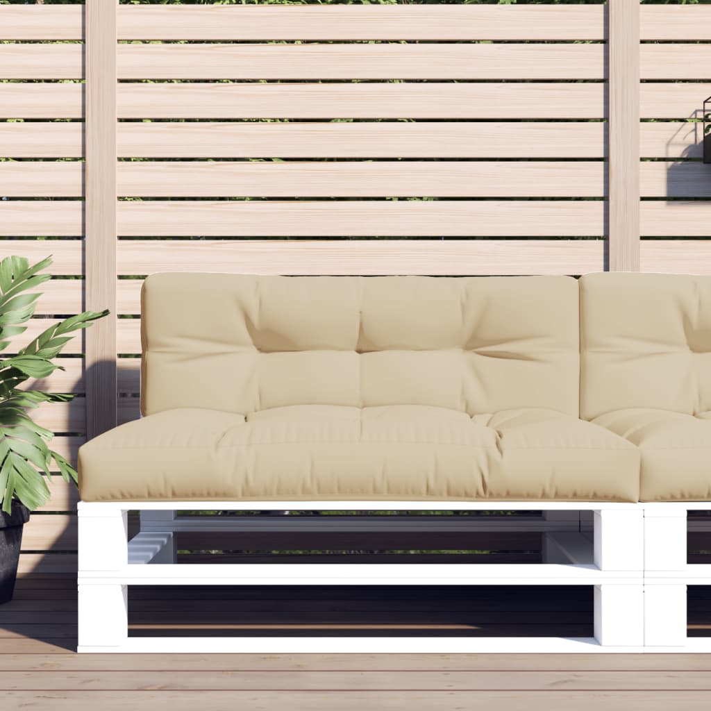 Coussins de palette vidaxl 2 st tissu beige