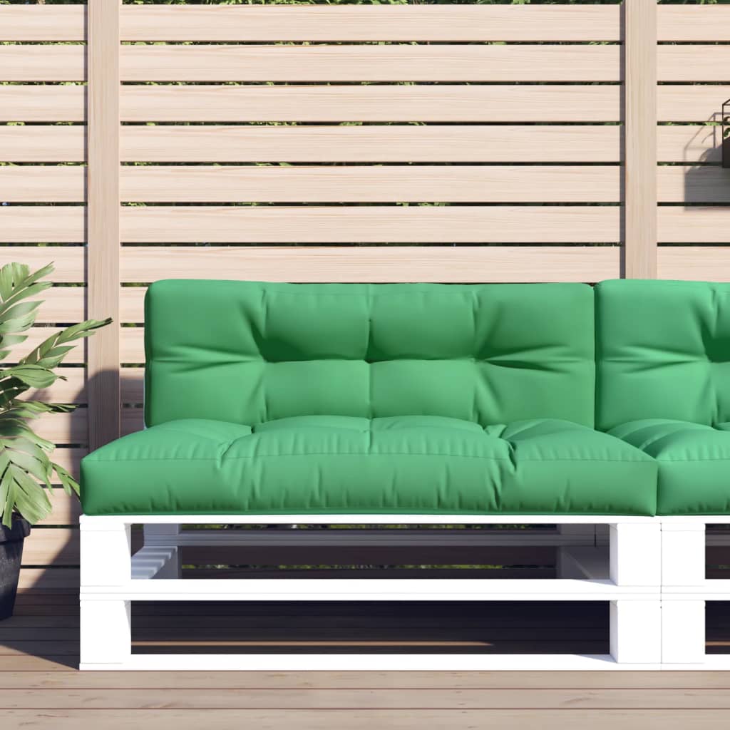 Coussins de palette vidaxl 2 st tissu vert
