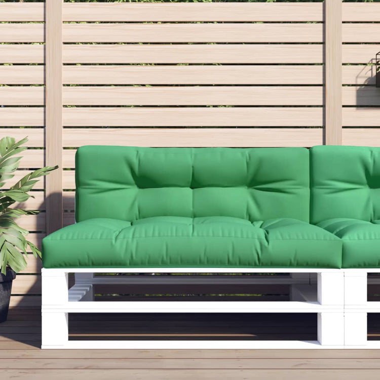 Coussins de palette vidaxl 2 st tissu vert