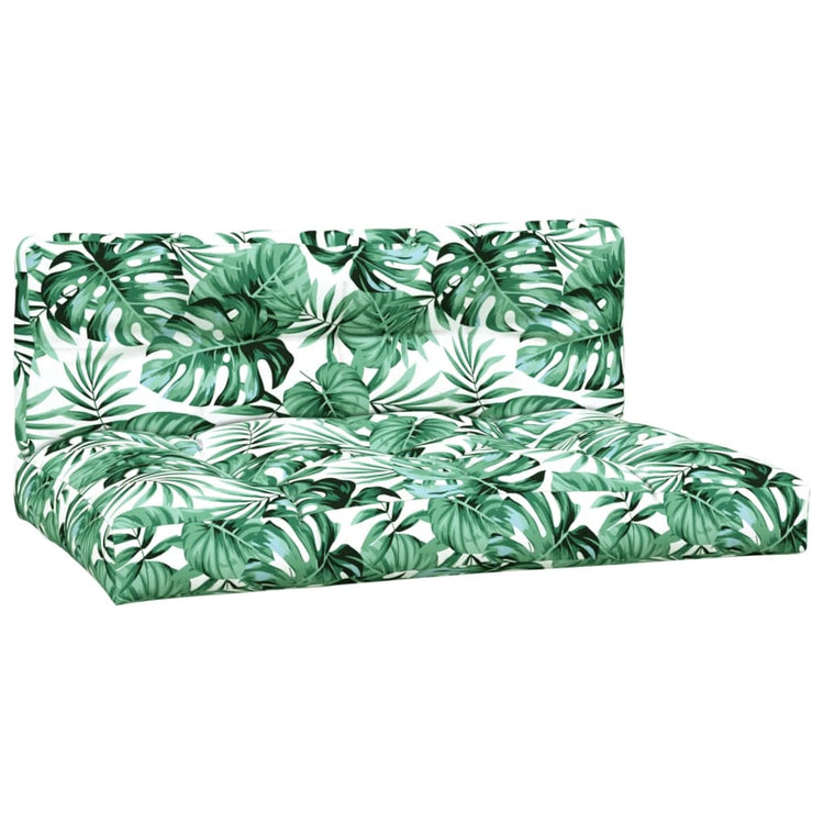 Coussins de palette vidaxl 2 st motif de feuille de tissu