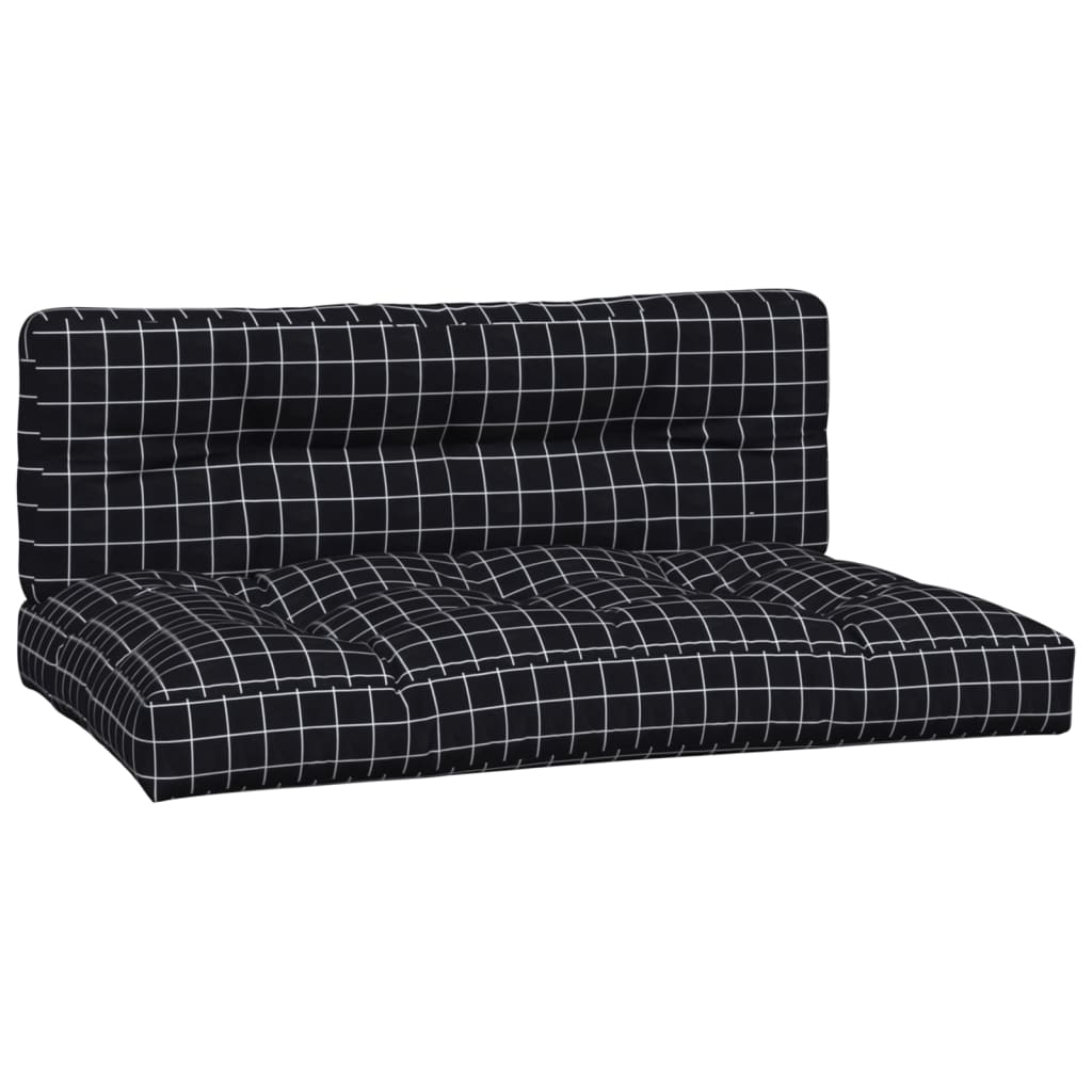 Coussins de palette vidaxl 2 st tissu diamant motif noir