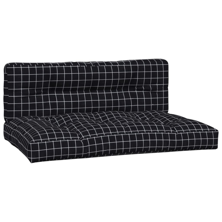 Coussins de palette vidaxl 2 st tissu diamant motif noir