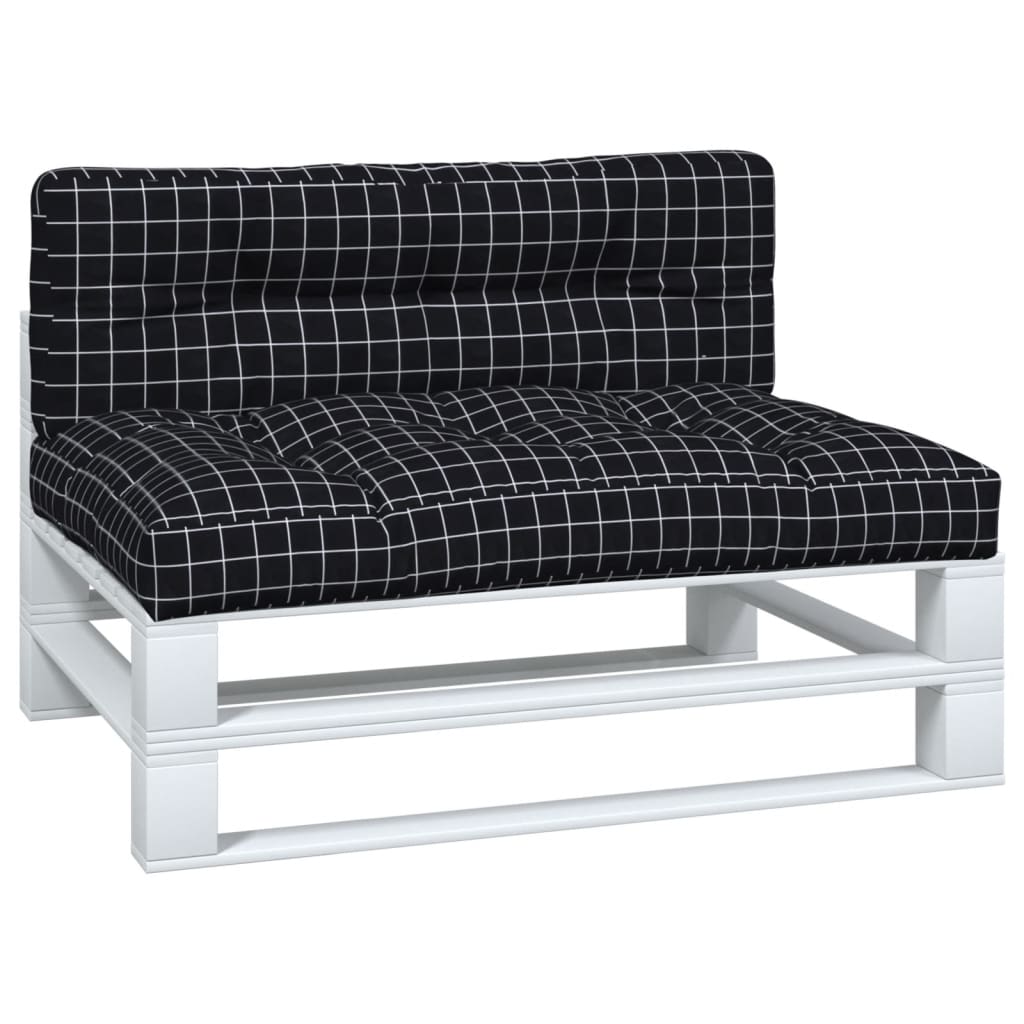Coussins de palette vidaxl 2 st tissu diamant motif noir