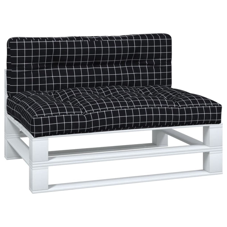 Coussins de palette vidaxl 2 st tissu diamant motif noir