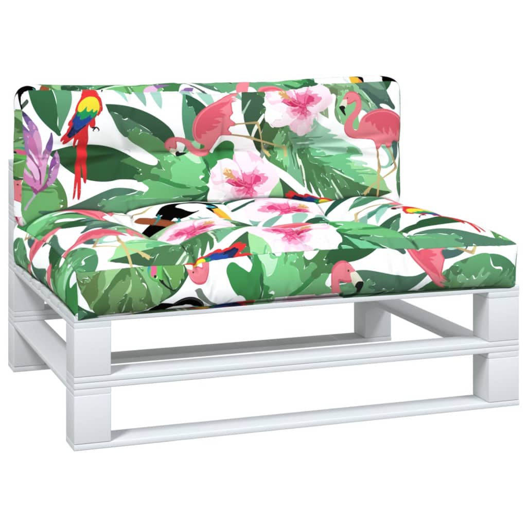Vidaxl Pallet Cushions 2 St tissu multi-colorant