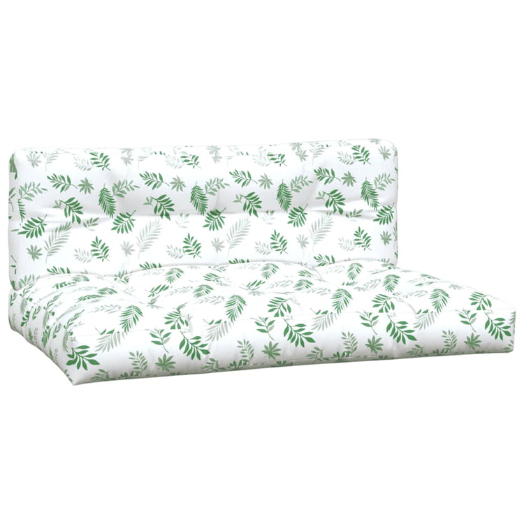 VidaXL coussins de palette 2 pcs tissu motif feuille