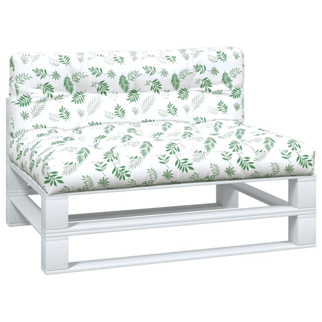 VidaXL coussins de palette 2 pcs tissu motif feuille