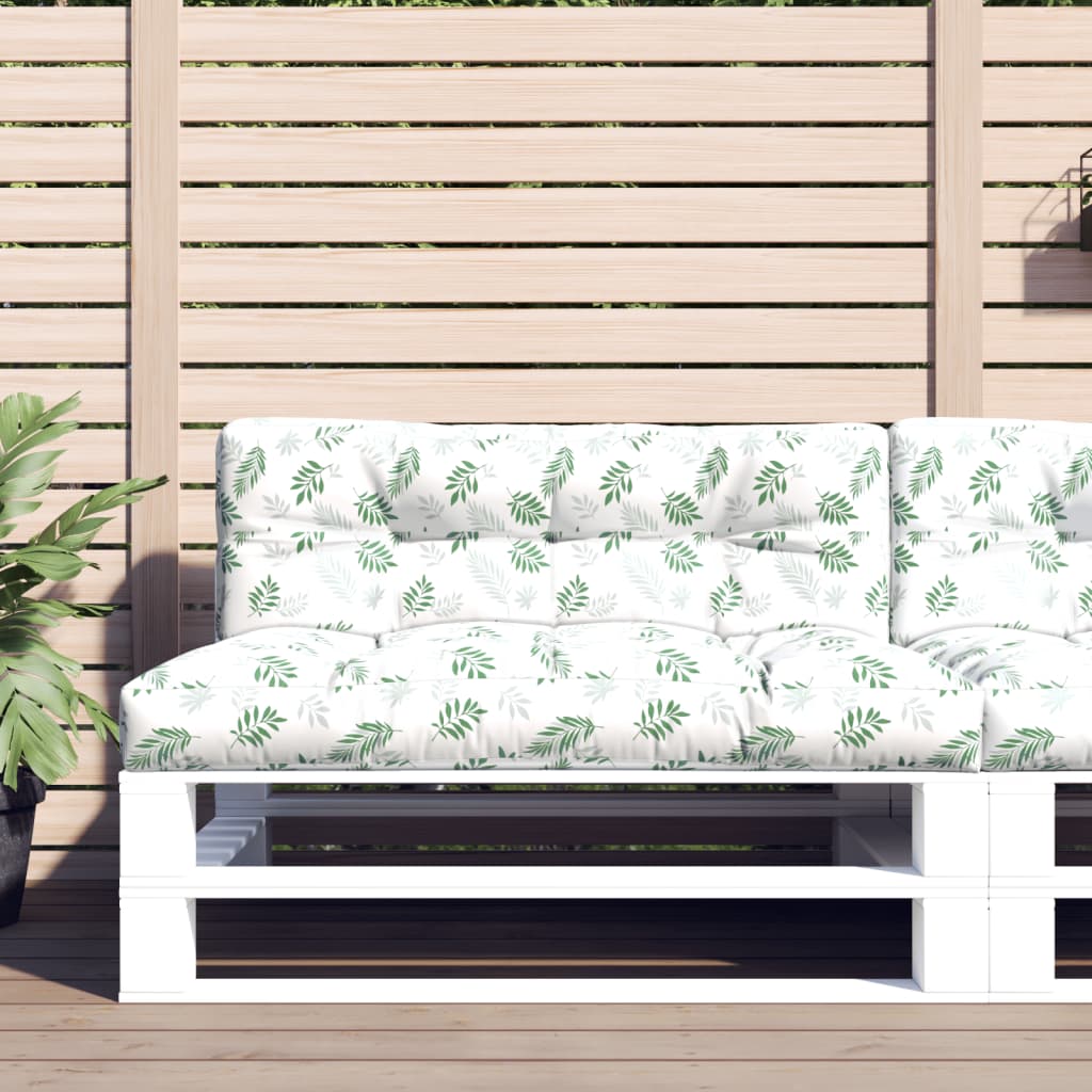 VidaXL coussins de palette 2 pcs tissu motif feuille