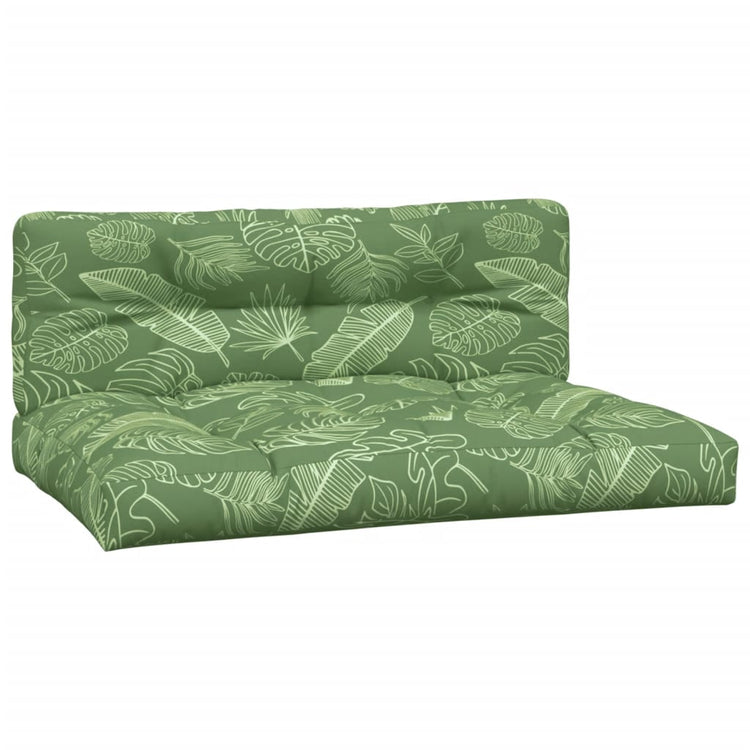 VidaXL coussins de palette 2 pcs tissu motif feuille