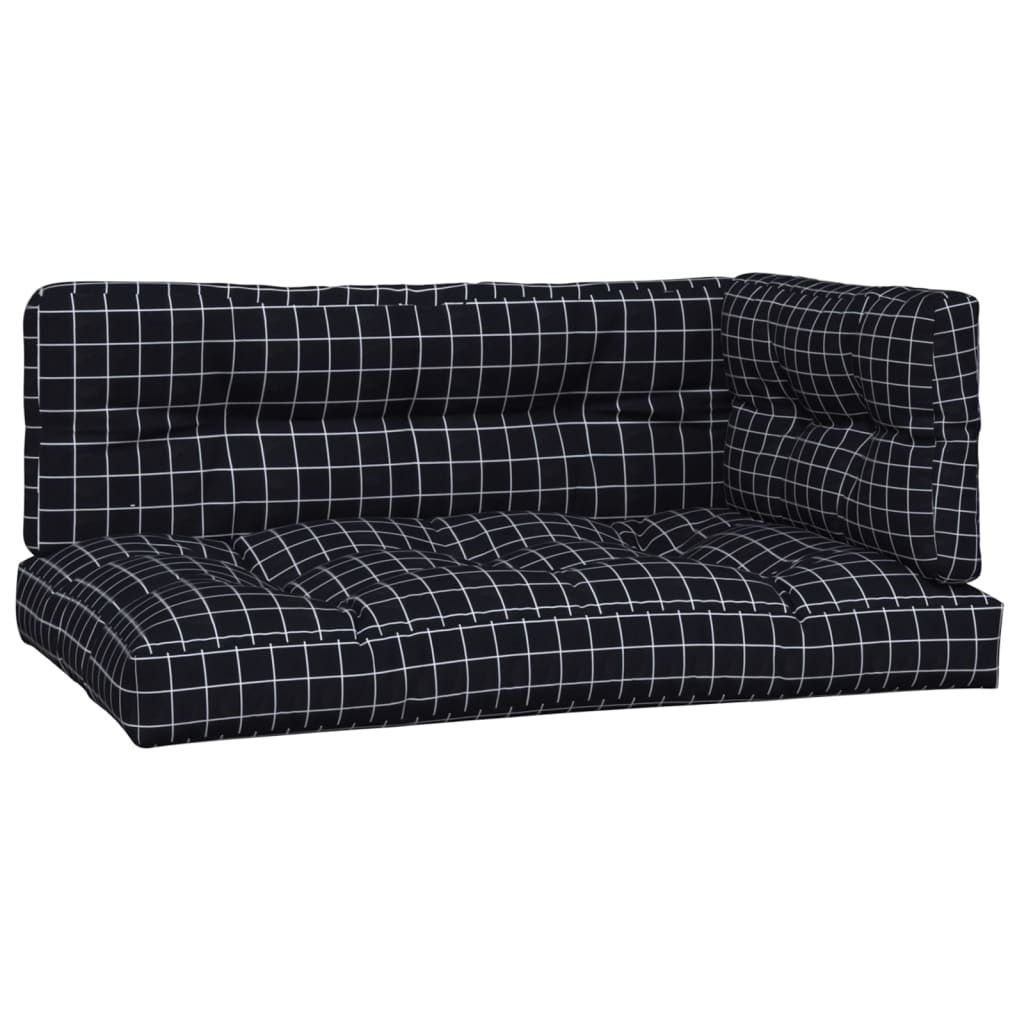Coussins de palette vidaxl 3 tissu de motif Stedcase noir
