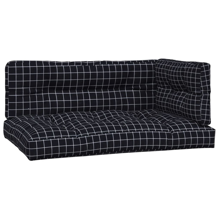 Coussins de palette vidaxl 3 tissu de motif Stedcase noir