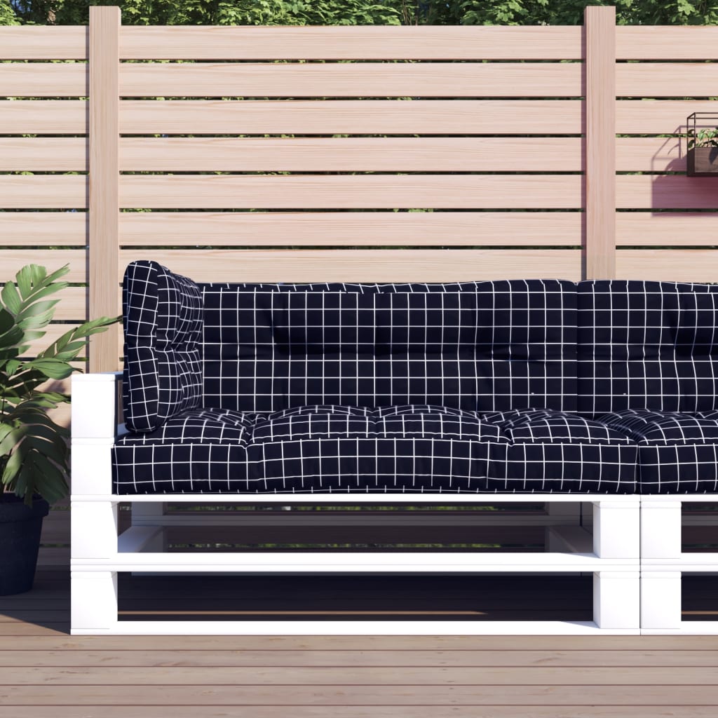 Coussins de palette vidaxl 3 tissu de motif Stedcase noir