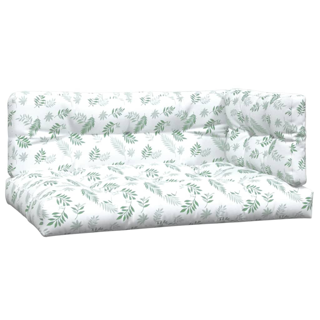 Coussins de palette vidaxl 3 tissu de motif de feuille d'étal